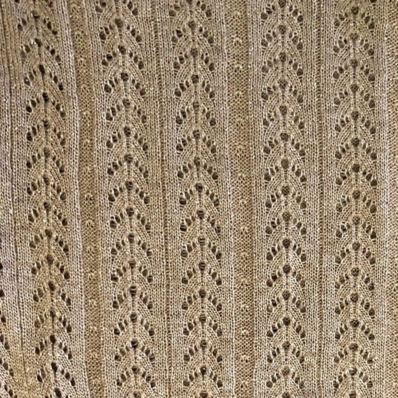 Light Weight V-Neck Sweater | Brand: BCX | Size: M | Color: Tan with gold flecks - Picture 3 of 5